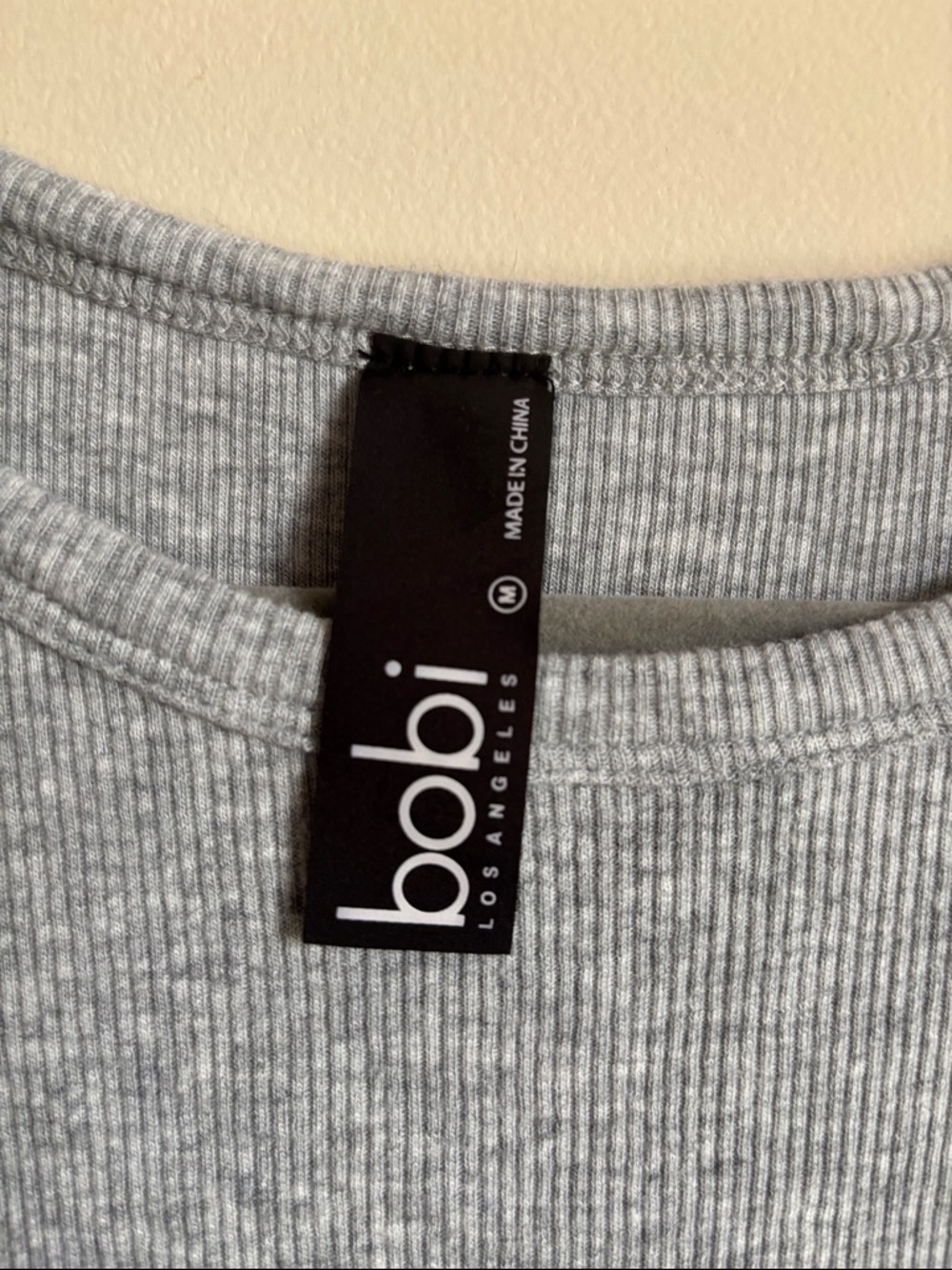 bobi Gray Ribbed Ruched Side Tank - Picture 2 of 5